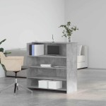 vidaXL Birou de recepție Gri beton 100x50x103,5 cm Lemn prelucrat vidaXL Birou de recepție Gri beton 100x50x103,5 cm Lemn prelucrat