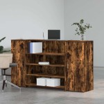 vidaXL Birou de recepție stejar afumat 180x50x103,5 cm lemn prelucrat