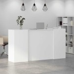 vidaXL Birou de recepție alb 200x50x103,5 cm din lemn prelucrat