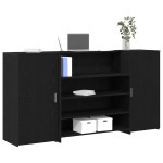 vidaXL Birou de recepție Stejar negru 200x50x103,5 cm Lemn prelucrat vidaXL Birou de recepție Stejar negru 200x50x103,5 cm Lemn prelucrat