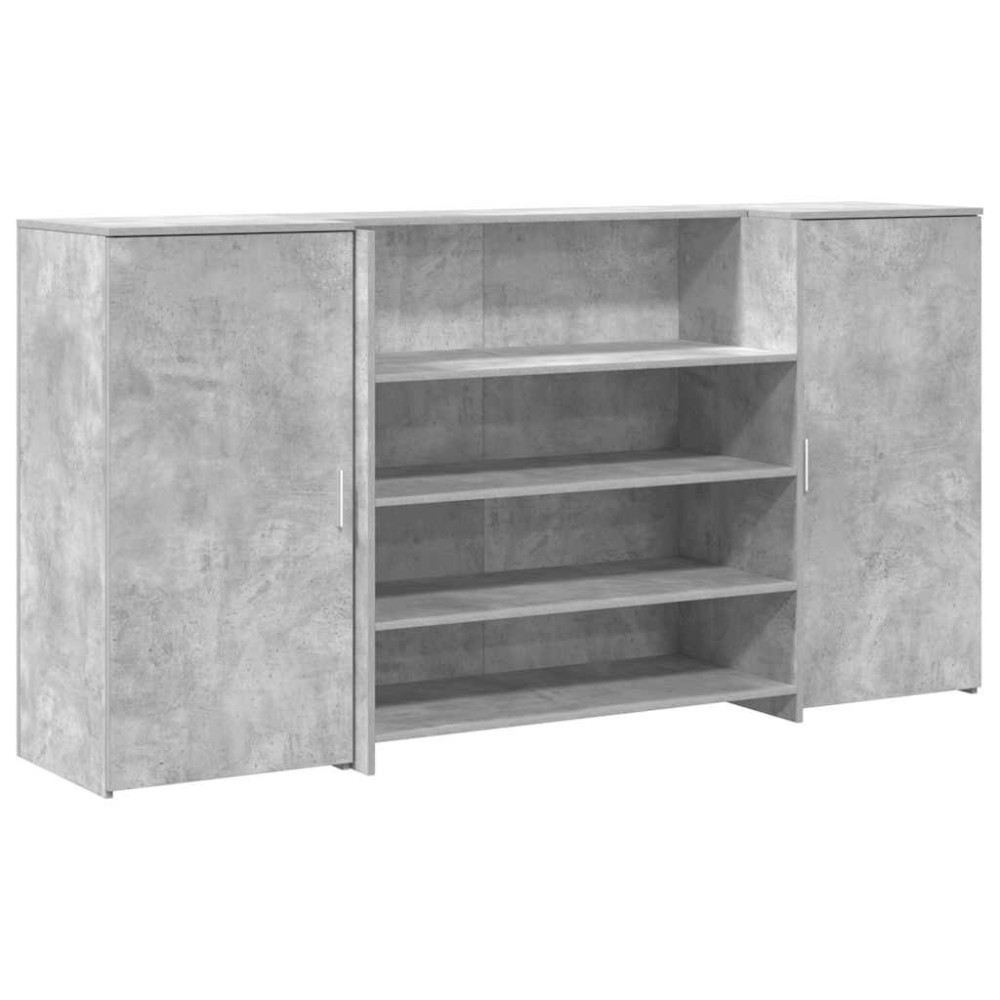 vidaXL Birou de recepție Gri beton 200x50x103,5 cm Lemn prelucrat