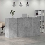vidaXL Birou de recepție Gri beton 200x50x103,5 cm Lemn prelucrat vidaXL Birou de recepție Gri beton 200x50x103,5 cm Lemn prelucrat