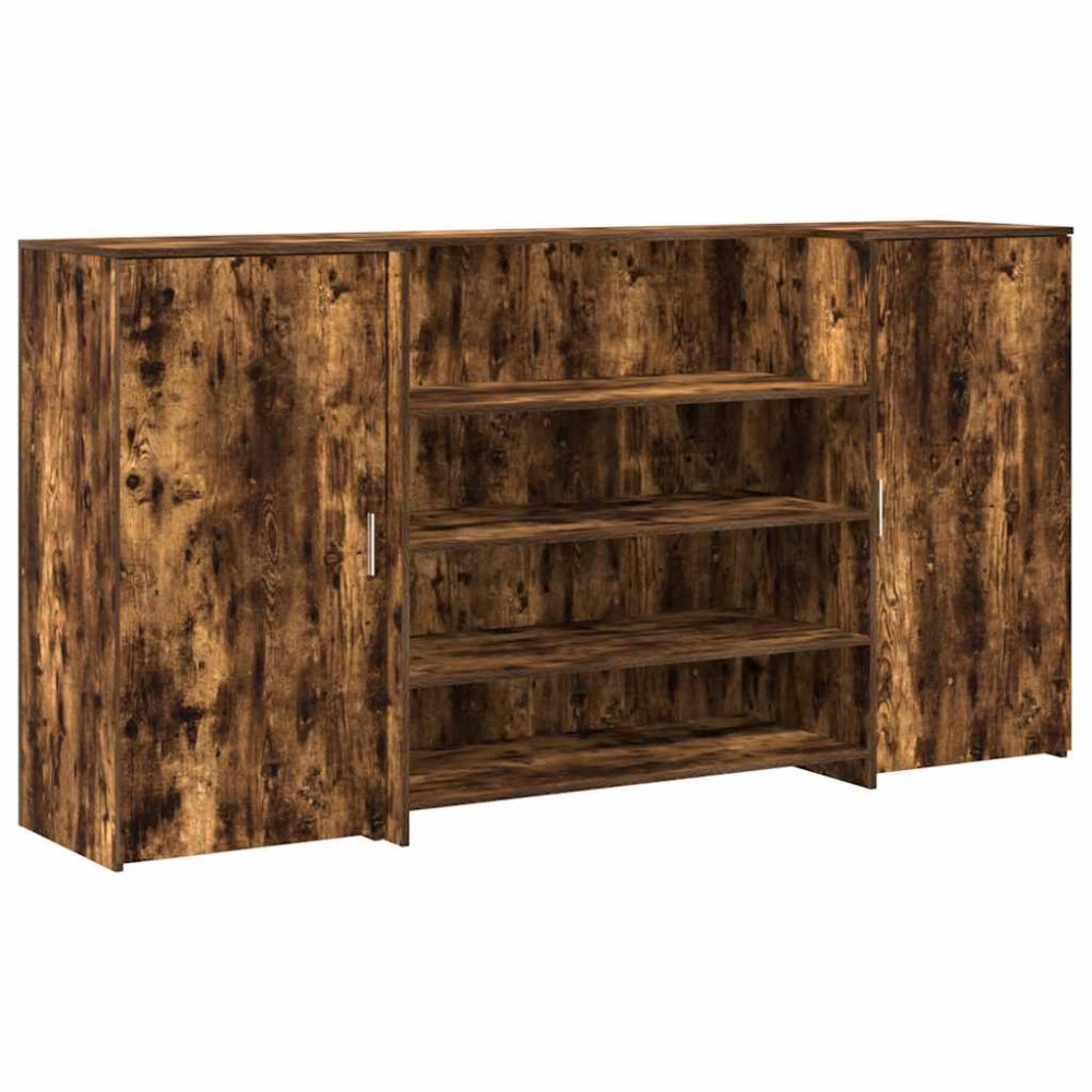 vidaXL Birou de recepție stejar afumat 200x50x103,5 cm lemn prelucrat