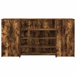 vidaXL Birou de recepție stejar afumat 200x50x103,5 cm lemn prelucrat