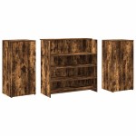 vidaXL Birou de recepție stejar afumat 200x50x103,5 cm lemn prelucrat