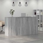 vidaXL Birou de recepție Gri Sonoma 200x50x103,5 cm Lemn prelucrat