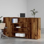 vidaXL Birou de recepție Lemn vechi 200x50x103,5 cm Lemn prelucrat