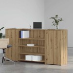 vidaXL Birou de recepție Stejar Artisan 200x50x103,5 cm Lemn prelucrat