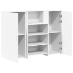 vidaXL Birou de recepție alb 135x50x103,5 cm din lemn prelucrat