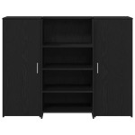 vidaXL Birou de recepție Stejar negru 135x50x103,5 cm Lemn prelucrat