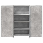 vidaXL Birou de recepție Gri beton 135x50x103,5 cm Lemn prelucrat