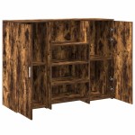vidaXL Birou de recepție stejar afumat 135x50x103,5 cm lemn prelucrat
