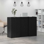 vidaXL Birou de recepție Stejar negru 155x50x103,5 cm Lemn prelucrat