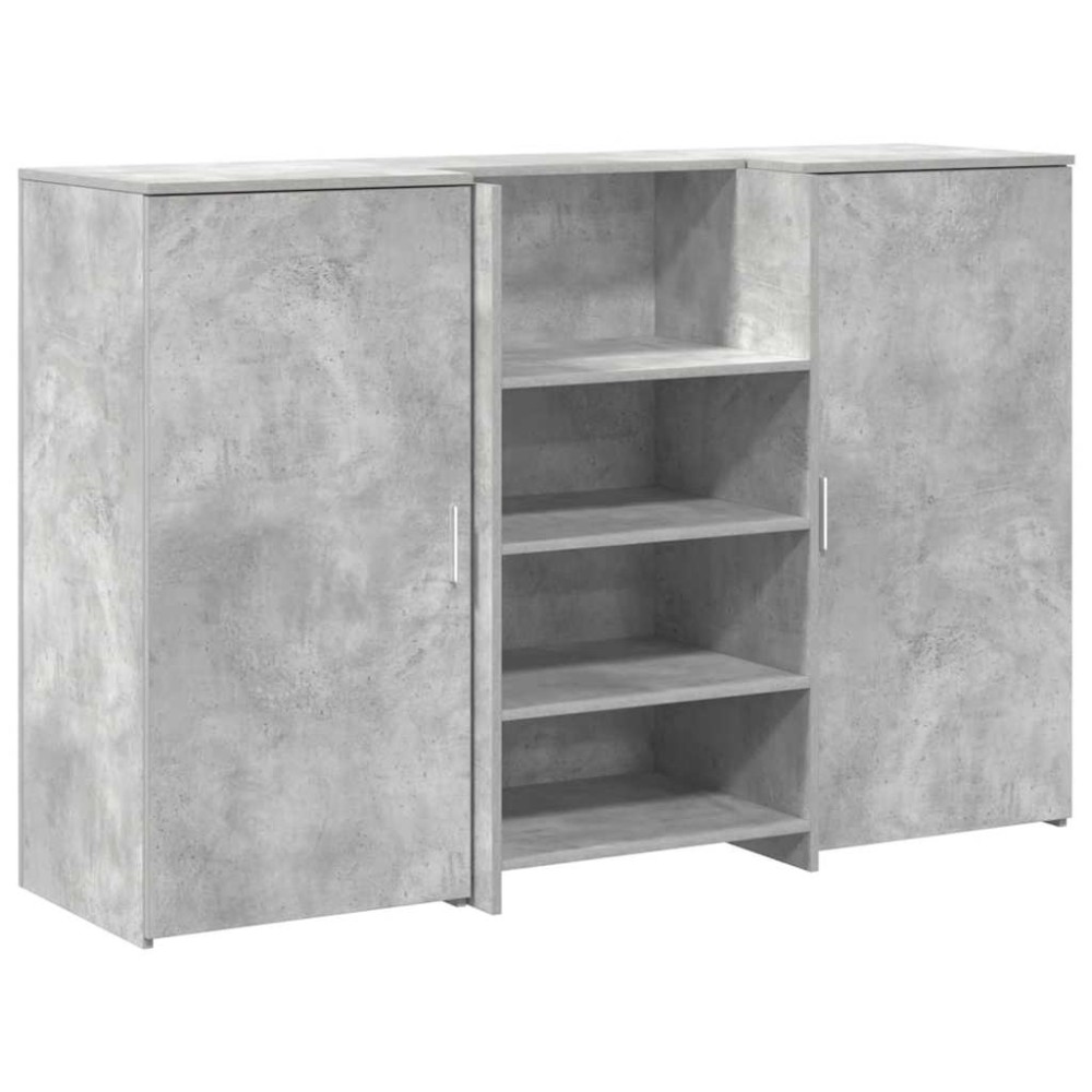 vidaXL Birou de recepție Gri beton 155x50x103,5 cm Lemn prelucrat