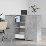vidaXL Birou de recepție Gri beton 155x50x103,5 cm Lemn prelucrat