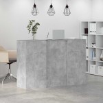 vidaXL Birou de recepție Gri beton 155x50x103,5 cm Lemn prelucrat