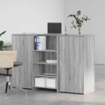 vidaXL Birou de recepție Gri Sonoma 155x50x103,5 cm Lemn prelucrat vidaXL Birou de recepție Gri Sonoma 155x50x103,5 cm Lemn prelucrat