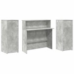 vidaXL Birou de recepție Gri beton 180x50x103,5 cm Lemn prelucrat