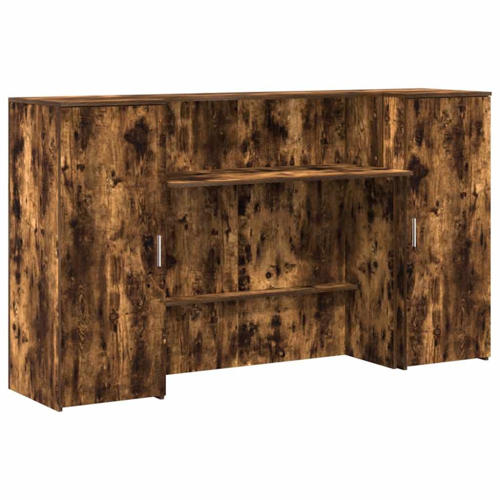 vidaXL Birou de recepție stejar afumat 180x50x103,5 cm lemn prelucrat