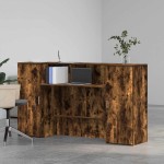 vidaXL Birou de recepție stejar afumat 180x50x103,5 cm lemn prelucrat