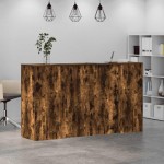 vidaXL Birou de recepție stejar afumat 180x50x103,5 cm lemn prelucrat