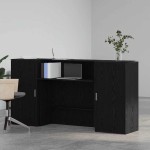vidaXL Birou de recepție Stejar negru 200x50x103,5 cm Lemn prelucrat