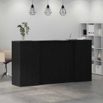 vidaXL Birou de recepție Stejar negru 200x50x103,5 cm Lemn prelucrat