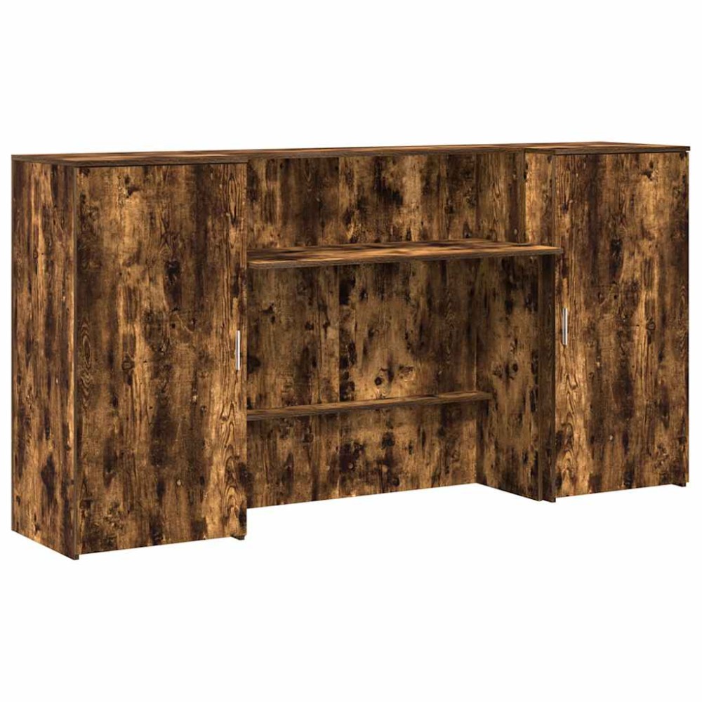 vidaXL Birou de recepție stejar afumat 200x50x103,5 cm lemn prelucrat