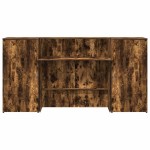 vidaXL Birou de recepție stejar afumat 200x50x103,5 cm lemn prelucrat