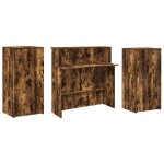 vidaXL Birou de recepție stejar afumat 200x50x103,5 cm lemn prelucrat