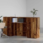 vidaXL Birou de recepție Lemn vechi 200x50x103,5 cm Lemn prelucrat