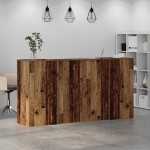 vidaXL Birou de recepție Lemn vechi 200x50x103,5 cm Lemn prelucrat