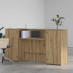 vidaXL Birou de recepție Stejar Artisan 200x50x103,5 cm Lemn prelucrat vidaXL Birou de recepție Stejar Artisan 200x50x103,5 cm Lemn prelucrat