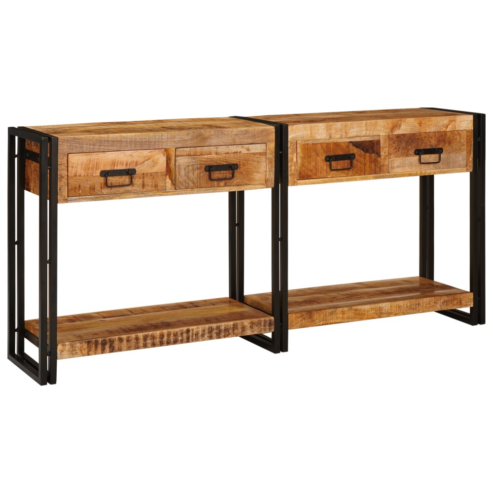 vidaXL Mese consolă 2 pcs Maro 160 x 33 x 75 cm Lemn de Acacia masiv