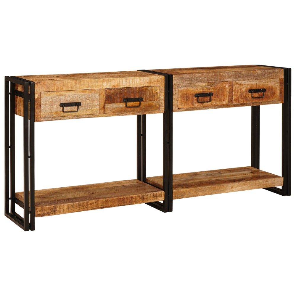 vidaXL Mese consolă 2 pcs Maro 160 x 33 x 75 cm Lemn de Acacia masiv