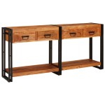 vidaXL Masă Consolă 2 2 pcs Maro 160 x 33 x 75 cm Lemn de Acacia masiv vidaXL Masă Consolă 2 2 pcs Maro 160 x 33 x 75 cm Lemn de Acacia masiv