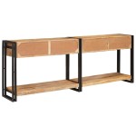 vidaXL Masă de consolă 2 pcs Maro Lemn masiv de mango nefinisat