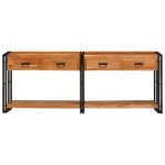vidaXL Mese consolă 2 pcs Maro 200 x 33 x 75 cm Lemn masiv de acacia vidaXL Mese consolă 2 pcs Maro 200 x 33 x 75 cm Lemn masiv de acacia