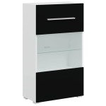 vidaXL Unități TV de 5 piese cu iluminare LED lemn prelucrat negru mat
