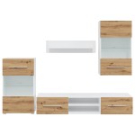 vidaXL Unități TV de 5 piese cu iluminare LED Artisan Stejar lemn vidaXL Unități TV de 5 piese cu iluminare LED Artisan Stejar lemn