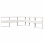vidaXL Pat cu bibliotecă fără saltea, alb, 200x200 cm, lemn masiv pin vidaXL Pat cu bibliotecă fără saltea, alb, 200x200 cm, lemn masiv pin