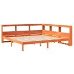 vidaXL Pat cu bibliotecă fără saltea maro 180x200 cm lemn masiv de pin