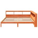 vidaXL Pat cu bibliotecă fără saltea maro 180x200 cm lemn masiv de pin