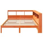 vidaXL Pat cu bibliotecă fără saltea maro 160x200 cm lemn masiv de pin