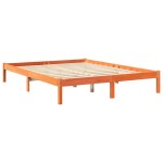 vidaXL Pat cu bibliotecă fără saltea maro 160x200 cm lemn masiv de pin