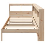 vidaXL Pat cu bibliotecă fără saltea, 100x200 cm, lemn masiv pin
