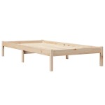 vidaXL Pat cu bibliotecă fără saltea, 90x200 cm, lemn masiv pin