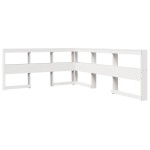 vidaXL Pat cu bibliotecă fără saltea, alb, 140x190 cm, lemn masiv pin vidaXL Pat cu bibliotecă fără saltea, alb, 140x190 cm, lemn masiv pin