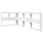 vidaXL Pat cu bibliotecă fără saltea, alb, 75x190 cm, lemn masiv pin vidaXL Pat cu bibliotecă fără saltea, alb, 75x190 cm, lemn masiv pin