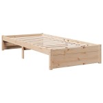 vidaXL Pat cu bibliotecă fără saltea, 90x190 cm, lemn masiv de pin vidaXL Pat cu bibliotecă fără saltea, 90x190 cm, lemn masiv de pin